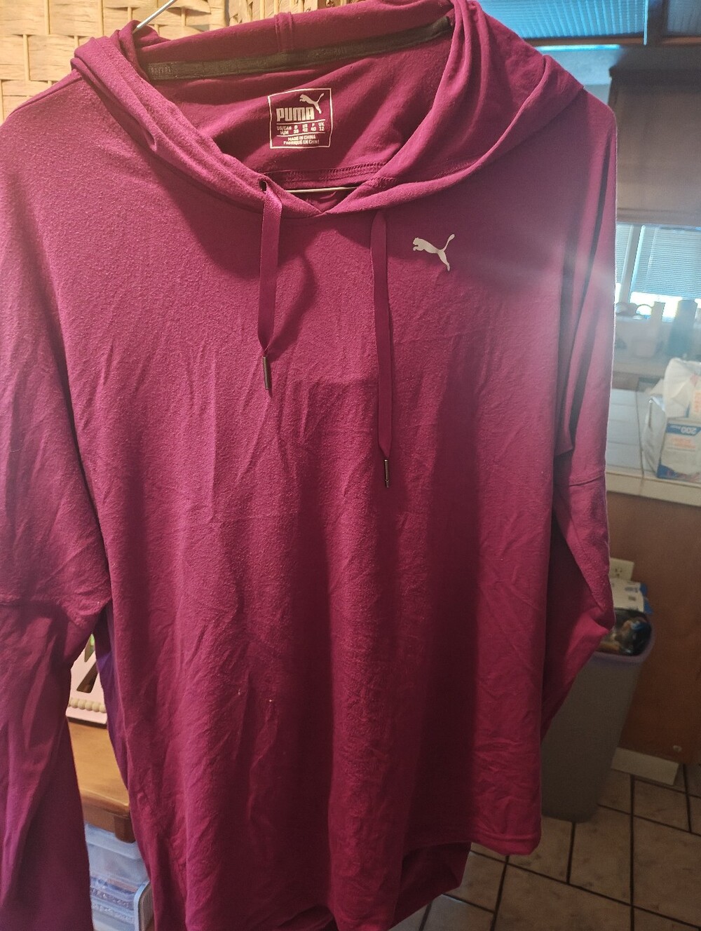 Puma Magenta Hooded Long Sleeve Pullover